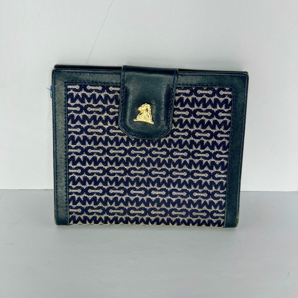 Vintage Mark Cross Navy Blue Designer Wallet